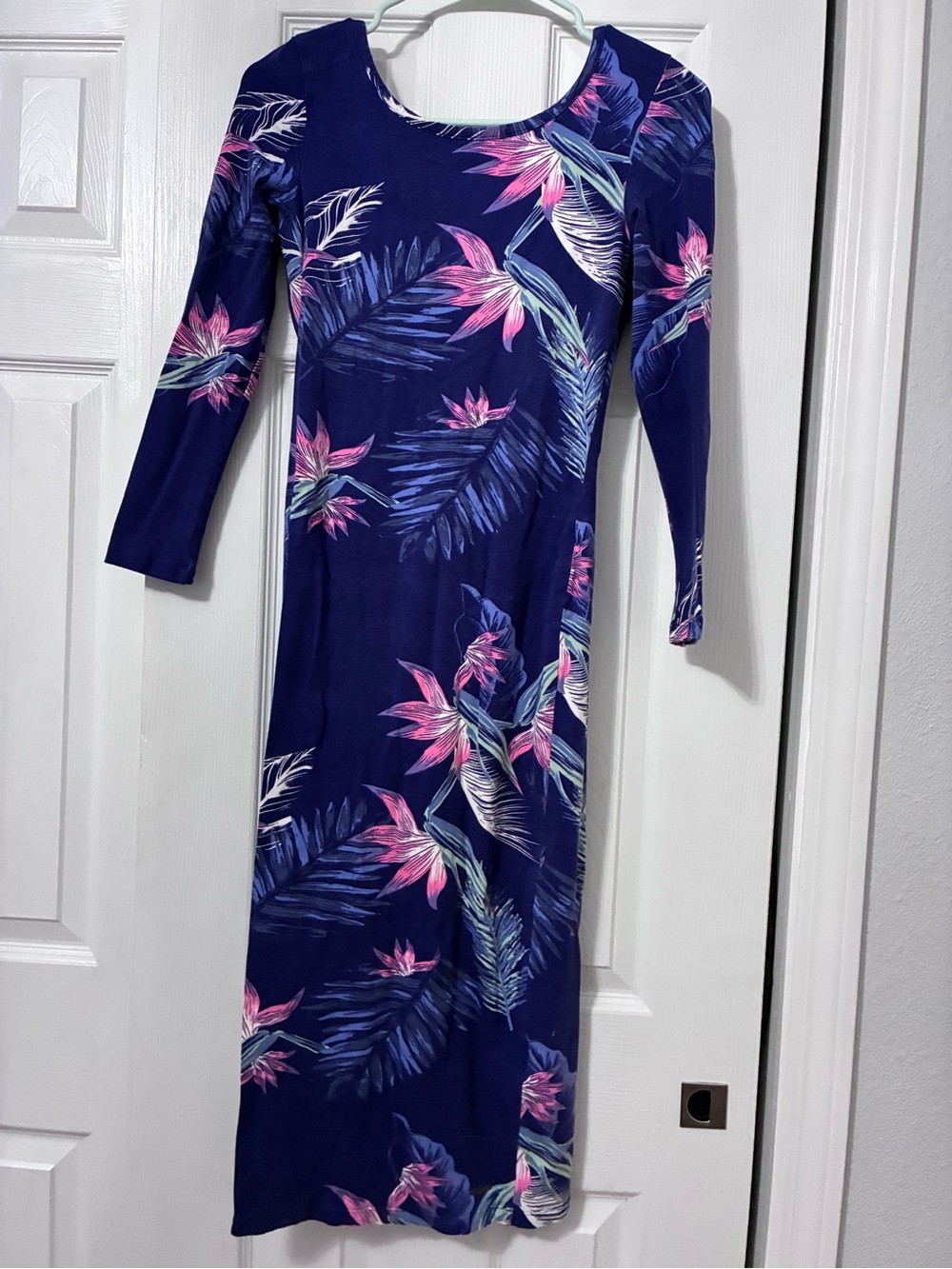 Roxy  Floral Long Sleeve Maxi Dress - Pink & Purple Print Size S